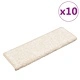 Изтривалки за стълби, 10 бр., 65x21x4 см, бели, с правоъгълен кант