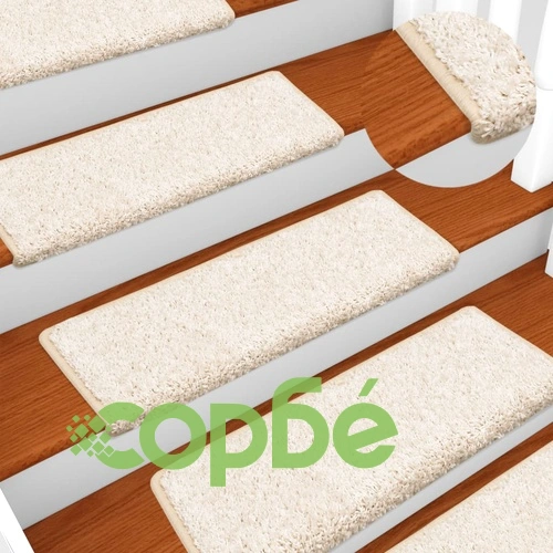 Изтривалки за стълби, 10 бр., 65x21x4 см, бели, с правоъгълен кант ➤ топ цена ➤ sorbe.bg