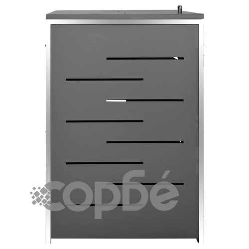 Троен навес за кофа за смет 207x77,5x112,5 см инокс ➤ топ цена ➤ sorbe.bg