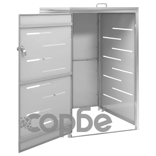 Единичен навес за кофа за смет 69x77,5x112,5 см инокс ➤ топ цена ➤ sorbe.bg