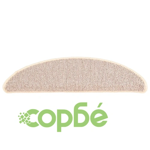 Изтривалки за стълби, 15 бр., 56x17x3 см, бели и кафяви, полукръгли ➤ топ цена ➤ sorbe.bg