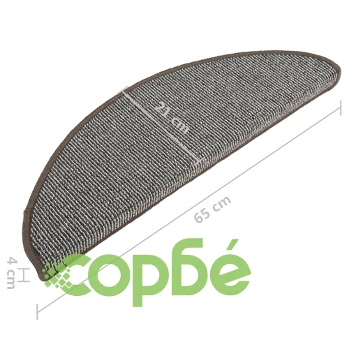 Изтривалки за стълби, 15 бр., 65x21x4 см, сиви, полукръгли, големи ➤ топ цена ➤ sorbe.bg