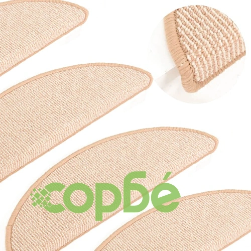 Изтривалки за стълби, 15 бр., 65x21x4 см, кремави, полукръгли, големи ➤ топ цена ➤ sorbe.bg