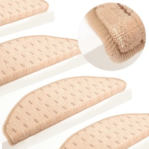 Постелки за стъпала, 15 бр, кремави, 56x17x3 см