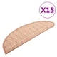 Постелки за стъпала, 15 бр, светлокафяви, 56x17x3 см