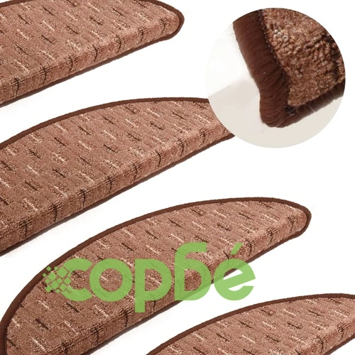 Постелки за стъпала, 15 бр, кафяви, 56x17x3 см ➤ топ цена ➤ sorbe.bg
