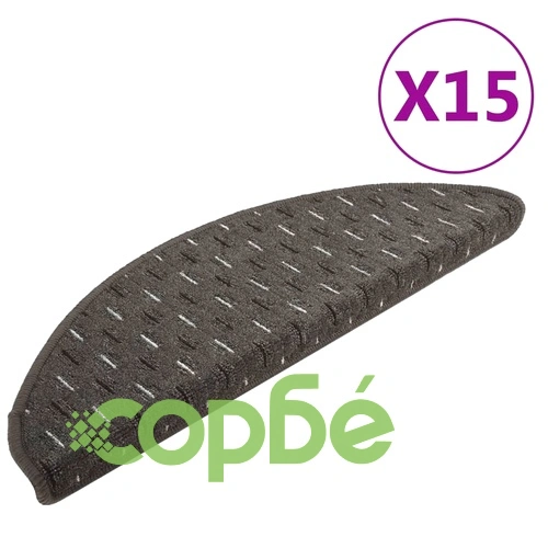 Постелки за стъпала, 15 бр, антрацит, 56x17x3 см ➤ топ цена ➤ sorbe.bg