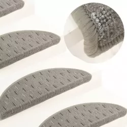 Постелки за стъпала, 15 бр, сиви, 56x17x3 см