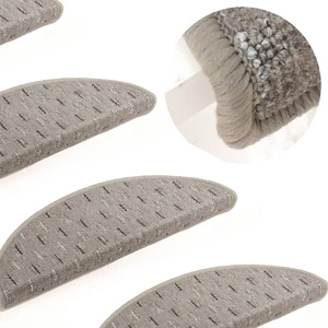 Постелки за стъпала, 15 бр, сиви, 56x17x3 см