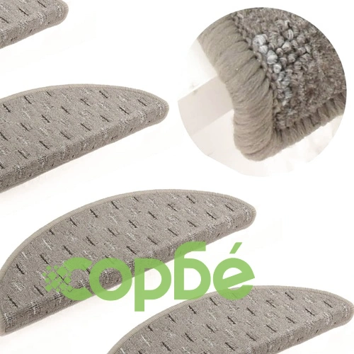 Постелки за стъпала, 15 бр, сиви, 56x17x3 см ➤ топ цена ➤ sorbe.bg