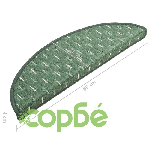 Постелки за стъпала, 15 бр, зелени, 65x25 см ➤ топ цена ➤ sorbe.bg