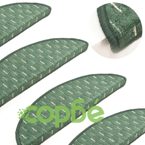 Постелки за стъпала, 15 бр, зелени, 65x25 см ➤ топ цена ➤ sorbe.bg