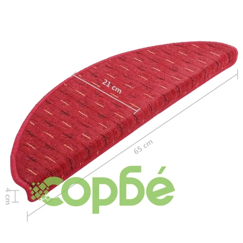 Постелки за стъпала, 15 бр, червени, 65x21x4 см ➤ топ цена ➤ sorbe.bg