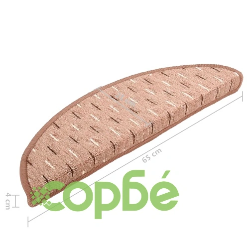 Постелки за стъпала, 15 бр, светлокафяви, 65x21x4 см ➤ топ цена ➤ sorbe.bg