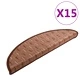 Постелки за стъпала, 15 бр, кафяви, 65x21x4 см