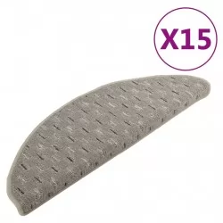 Постелки за стъпала, 15 бр, сиви, 65x21x4 см