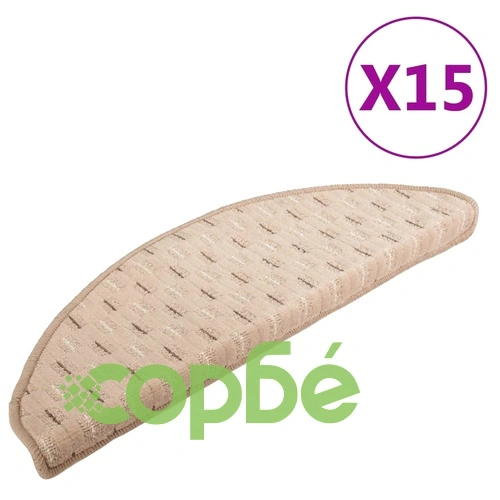 Постелки за стъпала, 15 бр, таупе, 65x21x4 см ➤ топ цена ➤ sorbe.bg