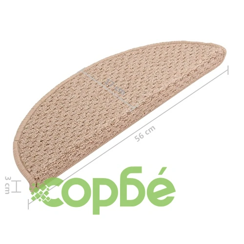Постелки за стъпала, 15 бр, светлокафяви, 56x20 см ➤ топ цена ➤ sorbe.bg