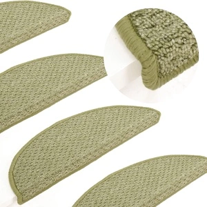 Постелки за стъпала, 15 бр, зелени, 65x21x4 см