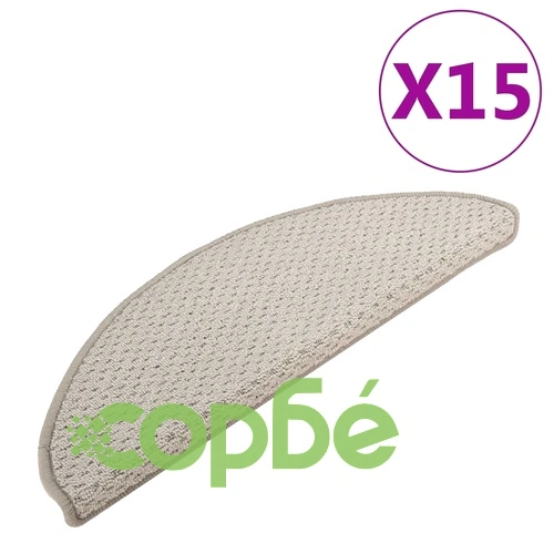 Постелки за стъпала, 15 бр, светлосиви, 65x21x4 см ➤ топ цена ➤ sorbe.bg