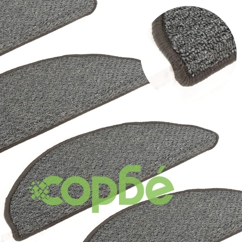 Постелки за стъпала, 15 бр, тъмносиви, 65x21x4 см ➤ топ цена ➤ sorbe.bg