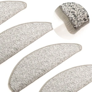 Постелки за стъпала, 15 бр, светлосиви, 65x21x4 см