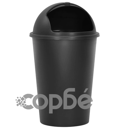 Единичен контейнер за смет, черен, 50 л ➤ топ цена ➤ sorbe.bg