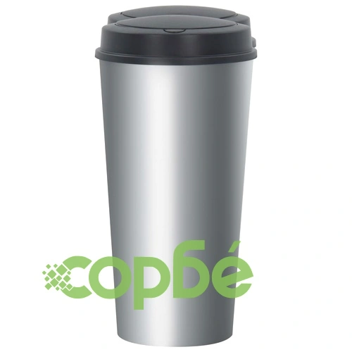 Двоен контейнер за смет, сребристо и черно, 50 л ➤ топ цена ➤ sorbe.bg