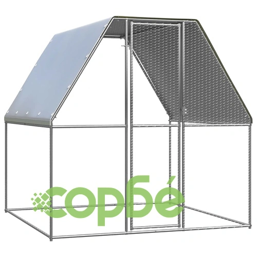 Птичарник на открито, 2x2x2 м, поцинкована стомана ➤ топ цена ➤ sorbe.bg