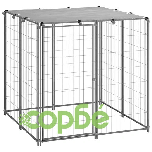 Клетка за кучета, сребриста, 110x110x110 см, стомана ➤ топ цена ➤ sorbe.bg