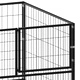 Клетка за кучета, черна, 100x100x70 см, стомана