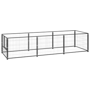 Клетка за кучета, черна, 300x100x70 см, стомана