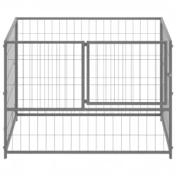 Клетка за кучета, сребриста, 100x100x70 см, стомана 