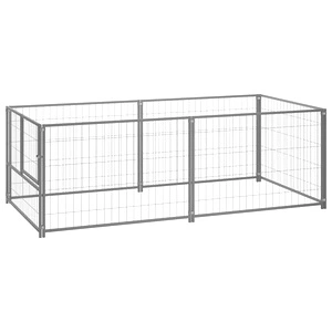 Клетка за кучета, сребриста, 200x100x70 см, стомана