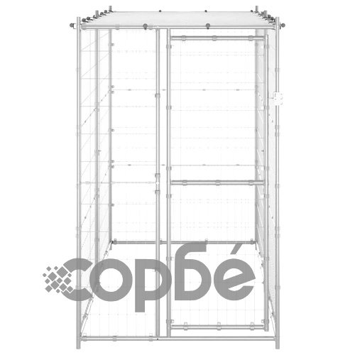 Външна клетка за кучета с покрив, стомана, 110x220x180 см ➤ топ цена ➤ sorbe.bg