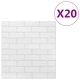 3D тапети Тухли, самозалепващи се, 20 бр, бели