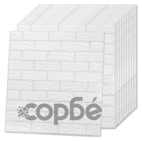 3D тапети Тухли, самозалепващи се, 20 бр, бели ➤ топ цена ➤ sorbe.bg