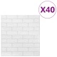 3D тапети Тухли, самозалепващи се, 40 бр, бели