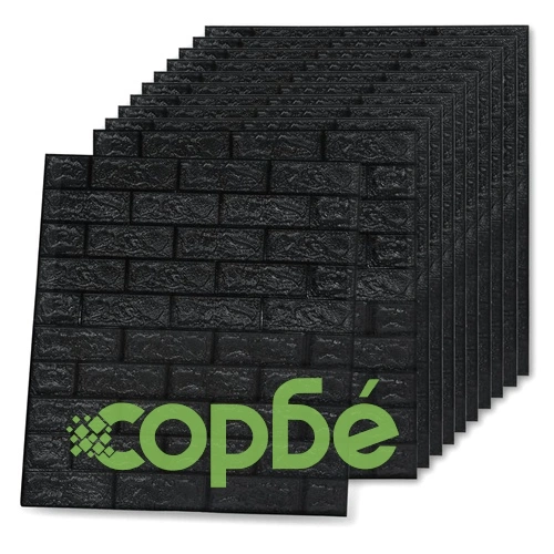 3D тапети Тухли, самозалепващи се, 20 бр, черни ➤ топ цена ➤ sorbe.bg