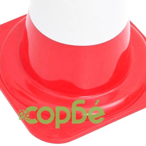 Комплект сигнални конуси с 10 м верига, червено и бяло ➤ топ цена ➤ sorbe.bg