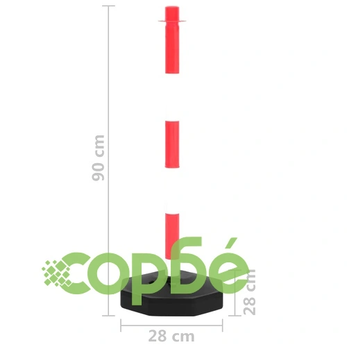 Комплект сигнални колчета с 10 м пластмасова верига ➤ топ цена ➤ sorbe.bg