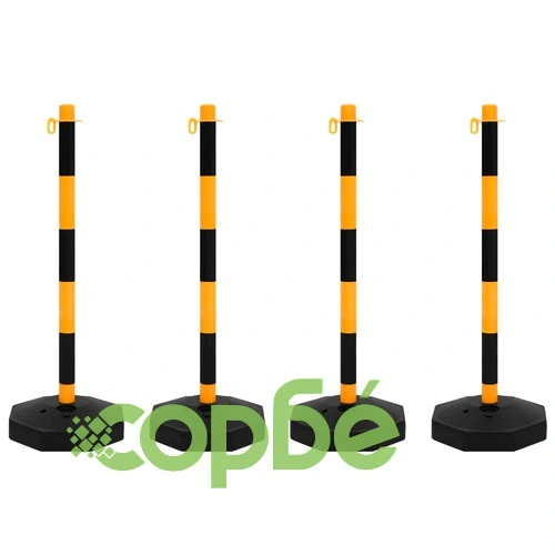 Комплект сигнални колчета с 10 м пластмасова верига ➤ топ цена ➤ sorbe.bg