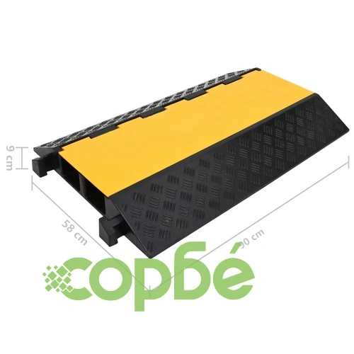 Защитна рампа за кабели с 2 канала, 90 см, гума ➤ топ цена ➤ sorbe.bg