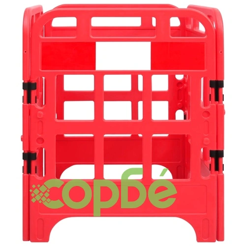 Пътни бариери, 4 бр, червени, 75x75x100 см ➤ топ цена ➤ sorbe.bg