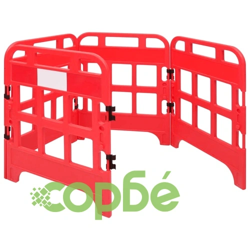 Пътни бариери, 4 бр, червени, 75x75x100 см ➤ топ цена ➤ sorbe.bg