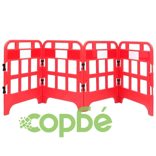 Пътни бариери, 4 бр, червени, 75x75x100 см ➤ топ цена ➤ sorbe.bg