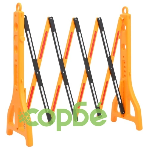 Сгъваема трафик бариера, жълто и черно, 250x38x96 см ➤ топ цена ➤ sorbe.bg