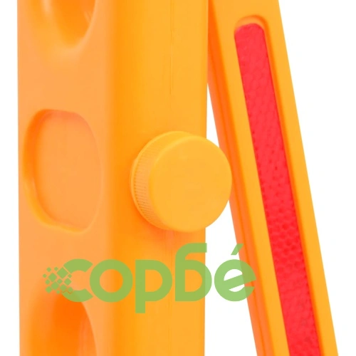 Сгъваема трафик бариера, жълто и черно, 250x38x96 см ➤ топ цена ➤ sorbe.bg