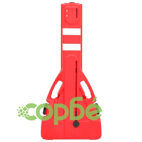 Сгъваема трафик бариера, червена, 210x50x105 см ➤ топ цена ➤ sorbe.bg