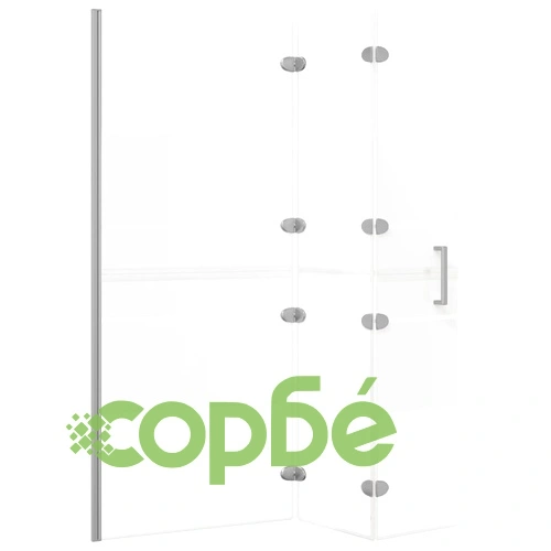 Сгъваем душ параван, ESG стъкло, 120x140 см, бял ➤ топ цена ➤ sorbe.bg